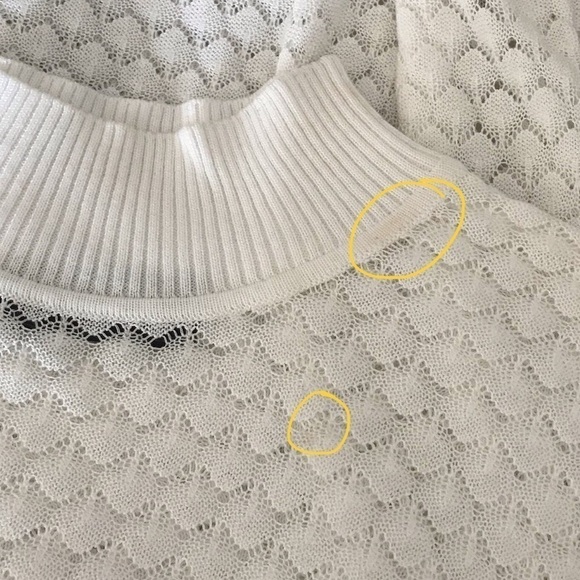 Storm & Marie White Elena SS Sweater Short Sleeve Open Knit Sweater - Picture 9 of 9